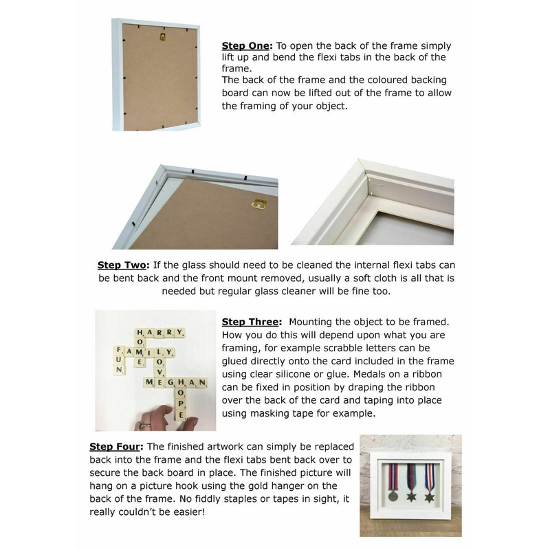 Boldon Framing White 3D Shadow Deep Box Photo Frame for