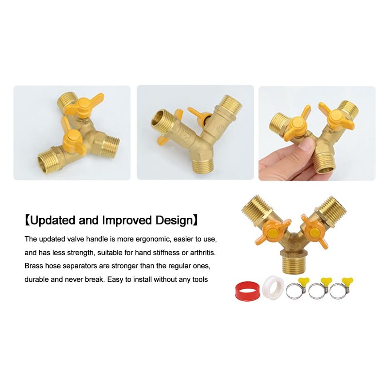 Solid Brass Y Ball Valve 3 Male Thread with Comfort