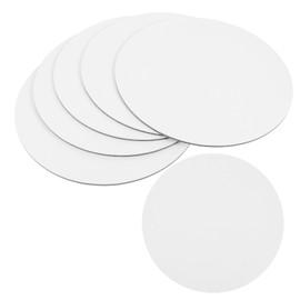 Angoily 6PCS Round Canvas Painting Board Set 20CM White Artist Canvas Panels for Oil Painting for Artists and Hobbyists for Studio and Home Use