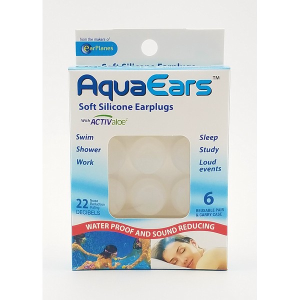 Aqua Ears Soft Silicone Earplugs (12 Pair)
