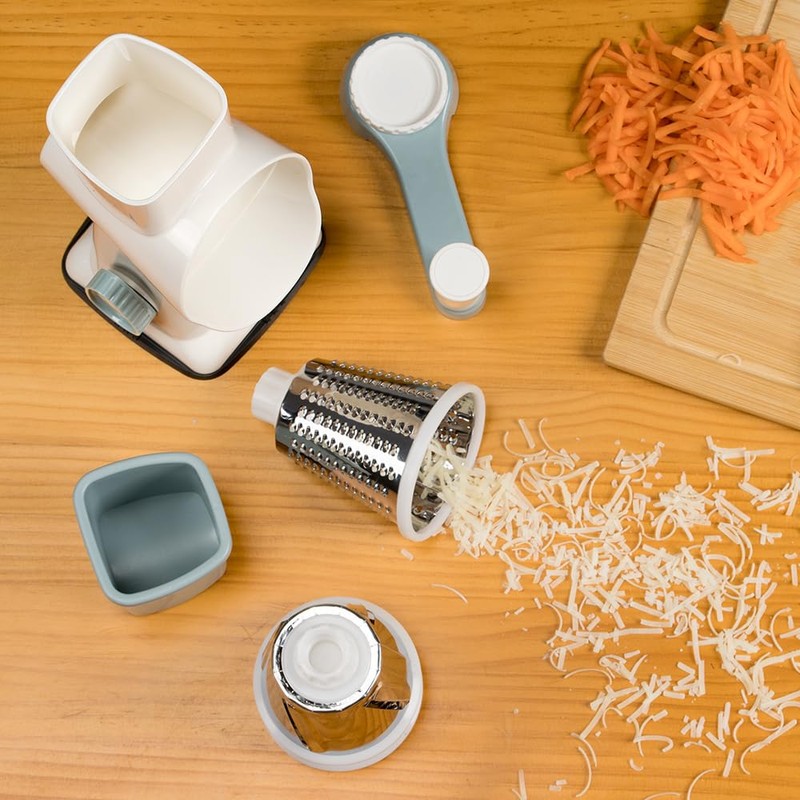 KEOUKE Rotary Cheese Grater with Handle Vegetable Cheese Shredder Slicer