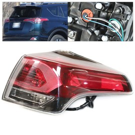 PIAOYUE For 2016 2017 2018 Toyota RAV4 Halogen Outer Tail Light Rear Brake Lamp Replacement Right Passenger Side Red Lens (Right Side)
