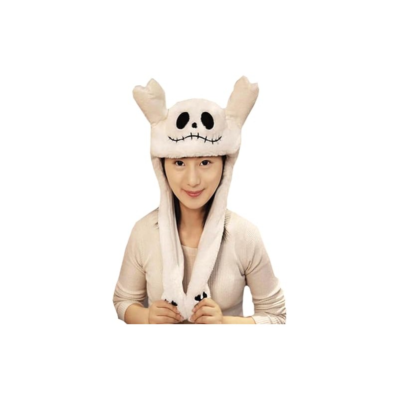 amaletPlay Skulls Halloween Hat, Moving Ears, Kigurumi Cap, Skull Skeleton