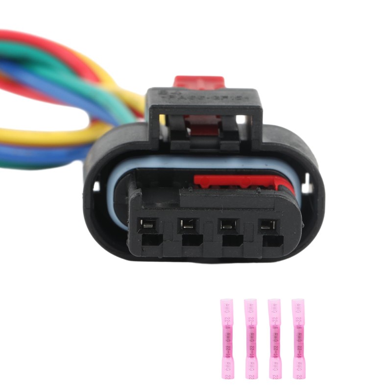 PARSUPPRO 1Pcs 4-Way/Pin Radiator Active Grille Shutter Connector Sensor Socket