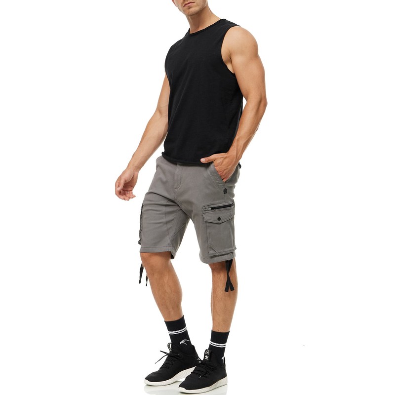 Indicode Men's Agron Cargo Shorts with 6 Pockets, 98% Cotton,