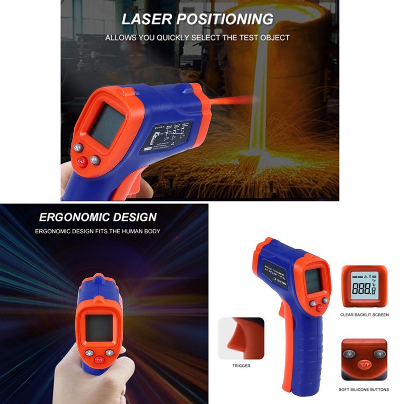 Infrared Thermometer Quick Response Handheld Temperature Measuring Gun for Cooking