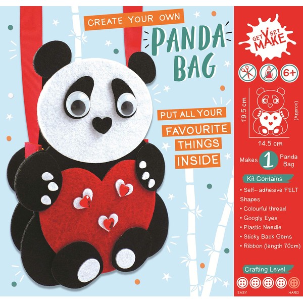 Express Yourself MIP Get Set Make Create Your Felt Panda Bag Kids Craft Kit for Kids GSET011