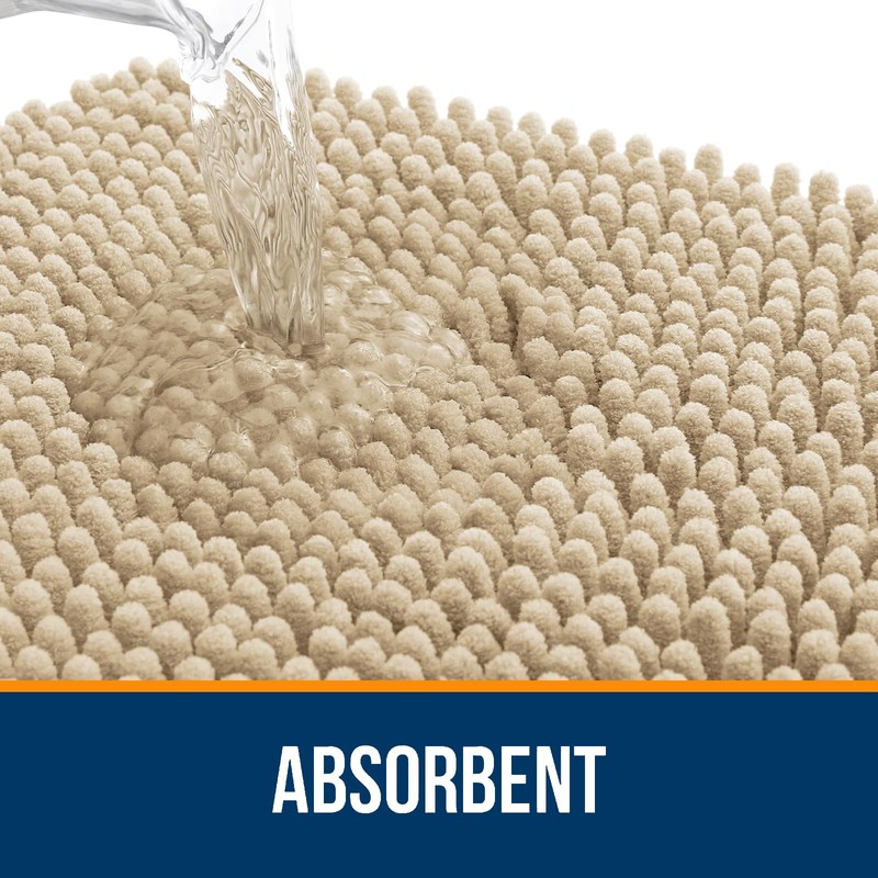 OLANLY Bathroom Rugs 59x35, Extra Soft Absorbent Chenille Bath Rugs,