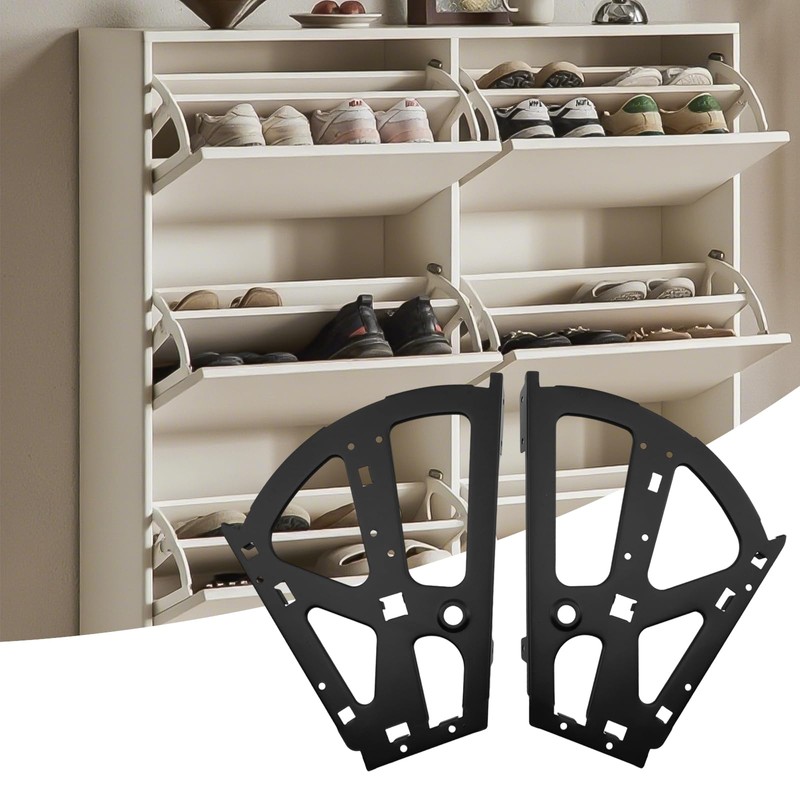 Coshar 4Pcs 2 Layers Shoes Drawer Cabinet Hinges Stainless Steel