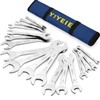 YIYEIE 18pcs Super-Thin Open End Wrench Set, Metric & SAE,