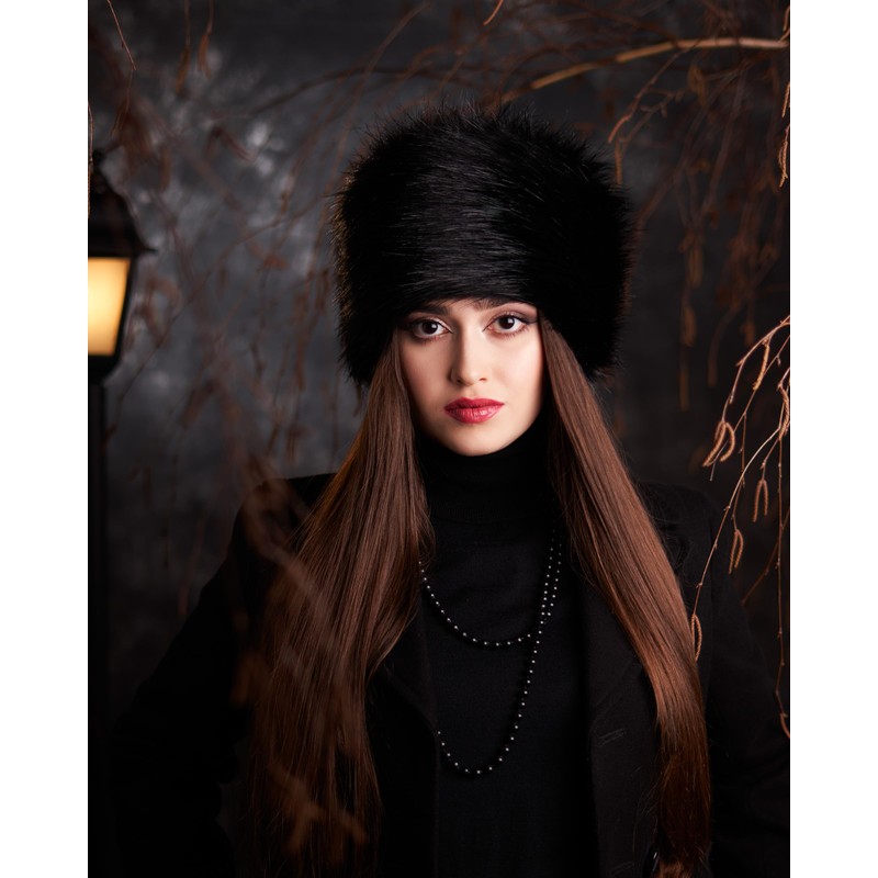Futrzane Women's Russian Cossack Faux Fur Hat for Winter (S,