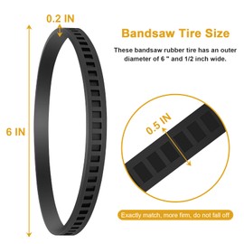 2 Pack 650721-00 Bandsaw Rubber Tires Replacement for Dewalt Bandsaw DWM120 A02807 DW328K 3129K 725 726 736 7724 9725 D28770 D28770K DCS374 Wheel Rubber