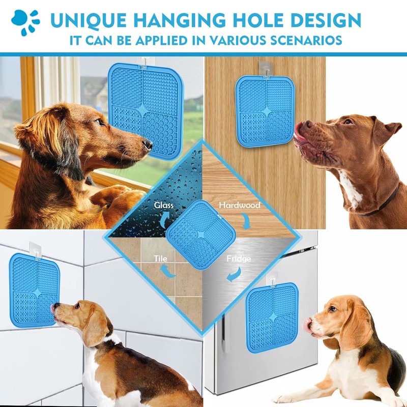 Licking Mat for Dogs & Cats 2 Pack, Slow Feeder