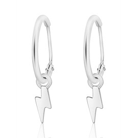 PEN_01_08 Tourmaline Women's Earrings 925 Sterling Silver Hanging Diameter 1.3 cm with Pendant Flash from the Brand Schmuck Turmalina by Martina, PEN_01_08, Sterling Silver, No Gemstone, Sterling