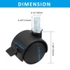 suiwotin 4pcs 1 Inch Swivel Caster Wheels, M8 Threaded Stem