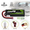 OVONIC 2s Lipo Battery 50C 5200mAh 7.4V Lipo Battery with