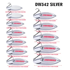 PROBEROS - Cucharas de pesca, señuelos, cebos para bajo, anzuelo con ganchos agudos, cuchara de metal duro, señuelo de pesca, 10 unidades/paquete de 2.2 onzas, plata