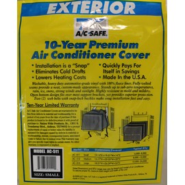 A/C Safe Fleece-Lined Vinyl Exterior Cover for Small Window Air Conditioners in the 5,000-8,000 BTU Range to Eliminate Cold Winter Draft