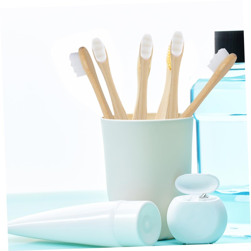 BIUDECO 5pcs Soft Adult Toothbrushes with Ergonomic Grip Minimalist Round