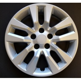 New Wheel Covers Hubcaps Replacements Fits 2013-2018 Nissan Altima, 16 Inch; 10 Spoke; Silver Color; Plastic; Set of 4