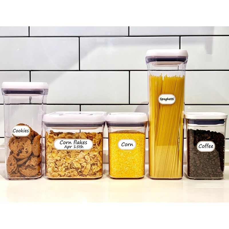 Waterproof Kitchen Labels for OXO POP Food Storage Containers and