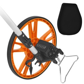 Happybuy Tumopu Feet Measuring Wheel, 317.5mm dia, 1000-400mm telescopic. Measures 0-99999Ft, with back bag. Ideal for all roads, from lawn to wood.