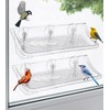 AnBaiMei Clear Window Mounted Bird Feeder Bath with Strong Suction