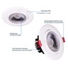 NICOR Lighting 4 inch LED Gimbal Recessed Downlight in White,
