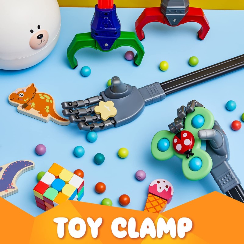 Lewtemi 4 Pcs Interactive Grabber Claw Robot Arm Pack Reacher