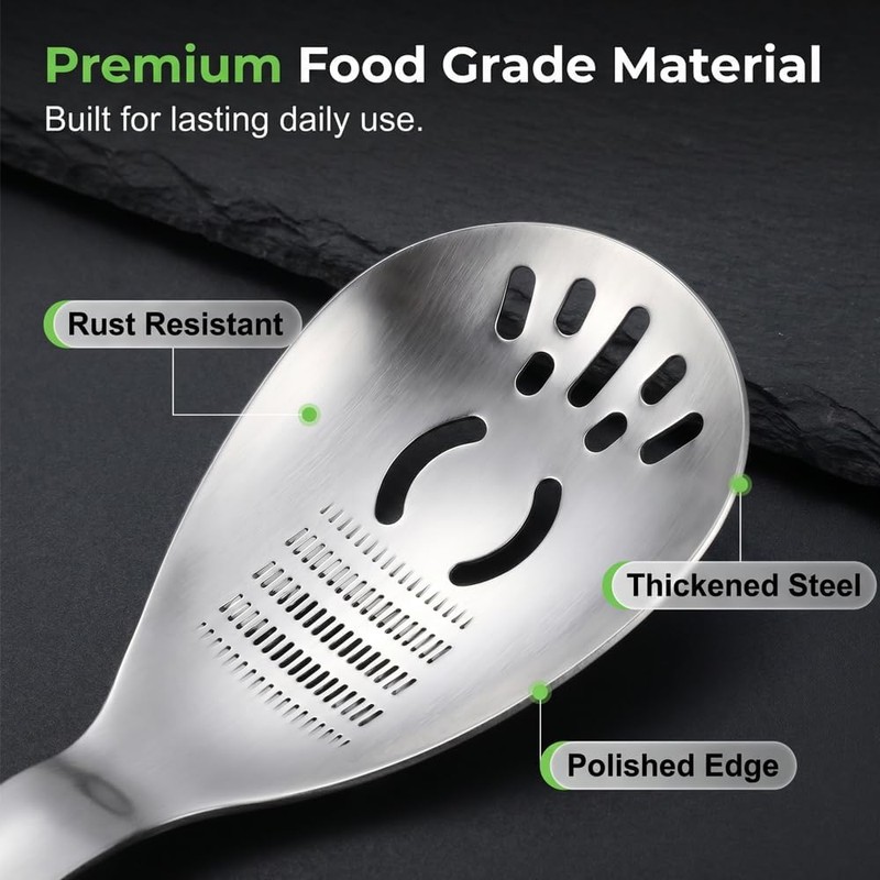 YERFFZE 5-in-1 Stainless Steel Kitchen Cooking Spoon – Multifunctional Tool