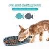 Slow Feeder Cat Bowls, Fish Shape Silicone Puzzle Feeder Lick