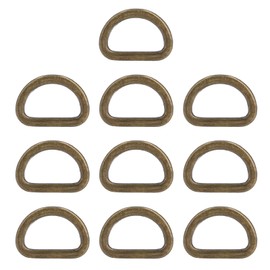 Pack of 10 Metal D Ring Clips, 20 mm / 0.8 inch D Rings, Semicircular Metal Flat D Shaped Buckle Clips, Pull Ring for Backpack, Belt Buckles, Bags, Belts, Handbags, Craft Accessories, Carabiner