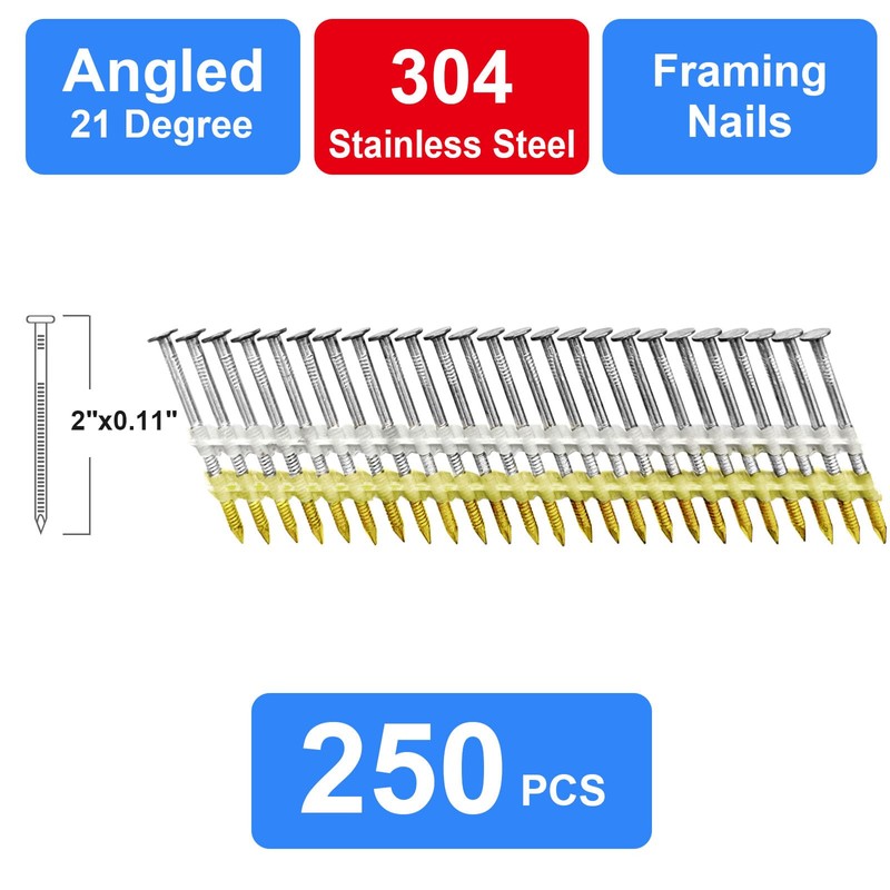SimCos Framing Nails 304 Stainless Steel 21° Full Round Head