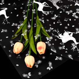 5m*80cm Christmas Deer and Snowflake Cellophane Wrapper for Hampers, QRTDXP Reindeer Clear Cellophane Wrapping Paper Roll Large Xmas Gift Wrapping Paper