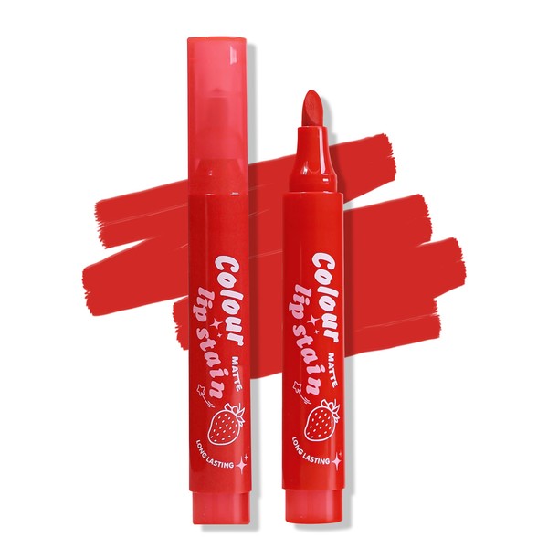 Erinde Lip Stain Marker, Matte Bright Red Lip Liner Stain