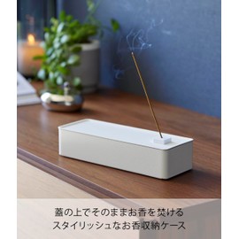 Yamazaki 1869 Incense Storage Case, White, Main Unit: W 7.9 x D 2.8 x H 1.7 inches (20.2 x 7.2 x 4.4 cm), Tower Incense Holder, Incense Holder