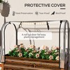 Outsunny Raised Garden Bed with Cover and Storage Shelf, Rectangular