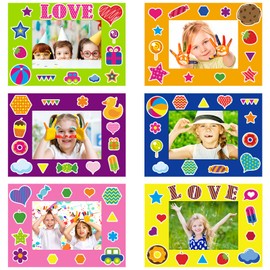 30 Packs Christmas Picture Frame Crafts Kits for Kids, Colorful Kindergarten Holiday Back to School DIY Foam Photo Frame Craft Game Activities Preschool Bulletin Board Decoration for Classroom,4x6