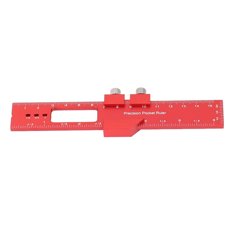 6 Inch Woodworking Ruler Adjustable Sliding Stop Aluminum Alloy Pocket