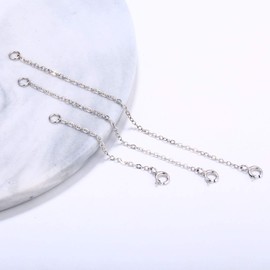 3 Pcs Sterling Silver Chains Necklace Extender for Jewelry,Silver Necklace Extenders-Jewelry Bracelet Anklet Extension (3 Pack-2,3,4inch)