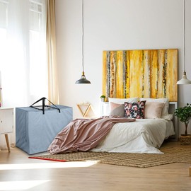 Orqihod Patio Furniture Seat Cushions Storage Bag with View Window, Dustproof Outdoor Cover and Cushion Storage, Lightweight, Grey, 61 x 28 x 18 in, Easy to Carry