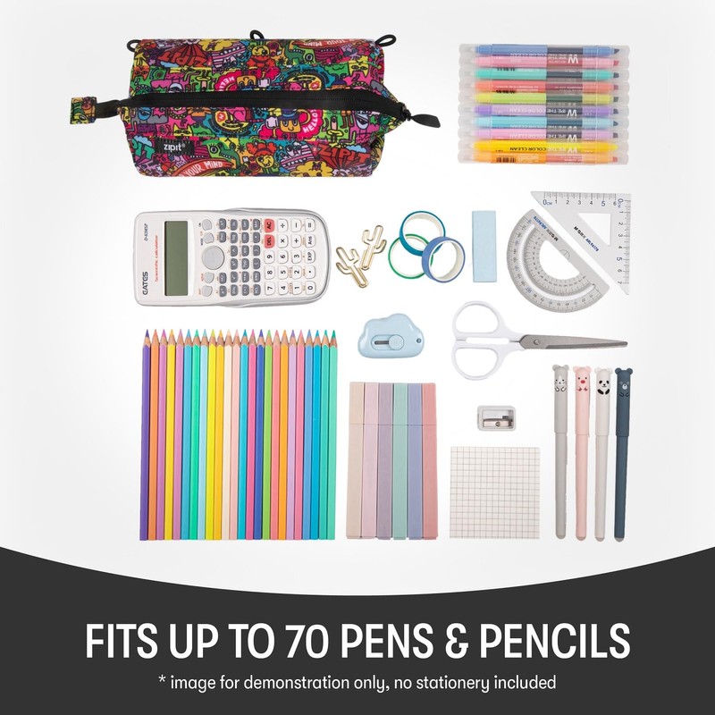 ZIPIT Lenny Pencil Case | Large Capacity Pencil Pouch |
