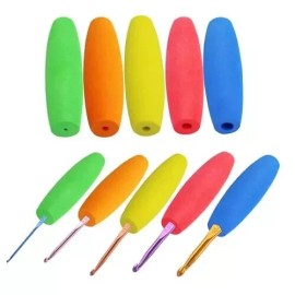 MEYAGO 5PCS Crochet Hook Grips Set Ergonomic Crochet Hook Handle Multi-Size E...