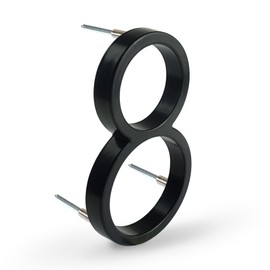 Hasware Floating House Number Sign, 12 cm, Modern Door Numbers, Signage, Plaque, Street, Home Address, Numbers (Upgraded Black, 8)