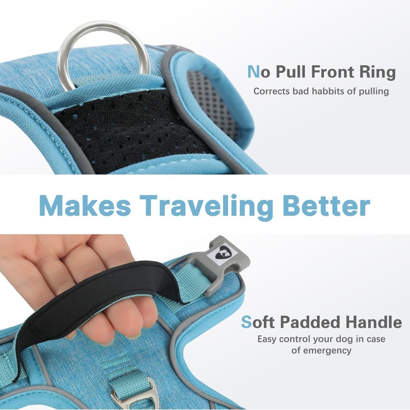 Belababy Medium Dog Harness, Anti Pull Dog Harness with Soft