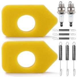 VooGenzek 10 PCS Lawn Mower Service Kit, Spark Plug L7T, 698369 Foam Air Filter, Governor Springs 692211 691859, Compatible with Briggs & Stratton 4216 5088 5099 MTD 490-200-0011