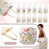 Shinylin 12 Pcs Wildflower Canvas Tote Bags Bulk Grocery Shopping