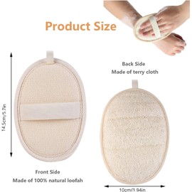 Exfoliating Loofah Sponge Body Scrubber,2 Pcs Natural Loofah Shower,Natural Loofah Sponges,Shower Body Exfoliator Scrubbing Pads,Loofah Back Brush, for Women and Men,Shower
