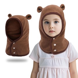 QKURT Toddler Winter Warm Balaclava, Thermal Windproof Hat Neck Warmer Warm Knit Cap Scarf Kids Winter Knitted Beanie Hat Snood Neck Warmer