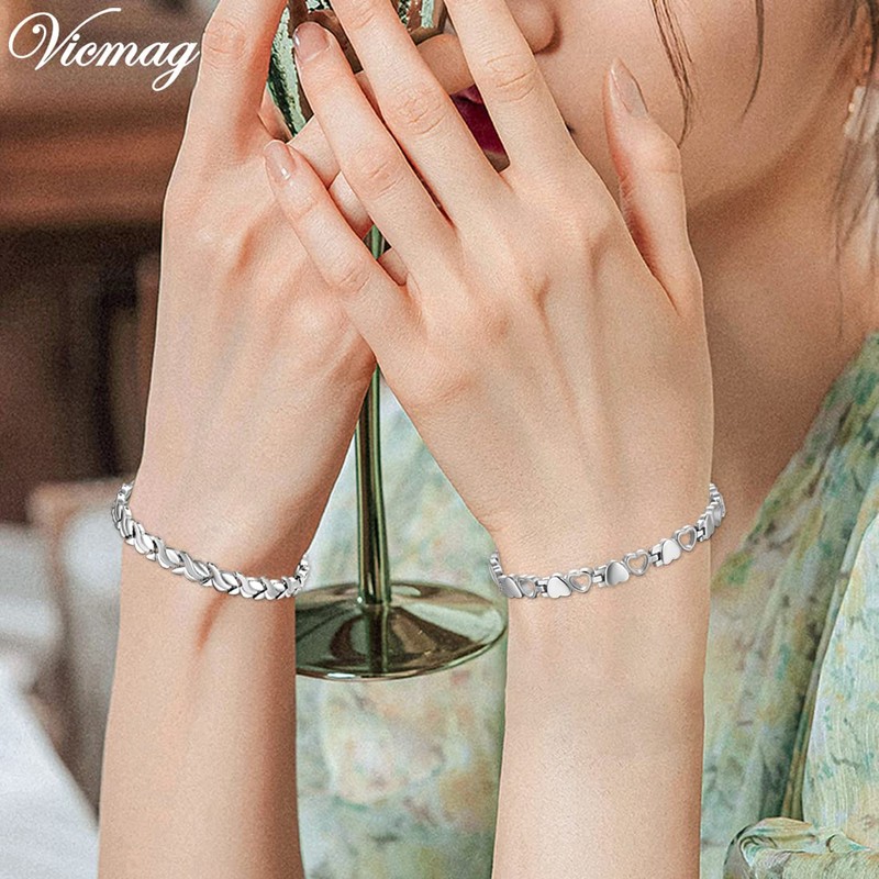 Vicmag Magnetic Bracelets for Women Titanium Steel Brazaletes Ultra Strength